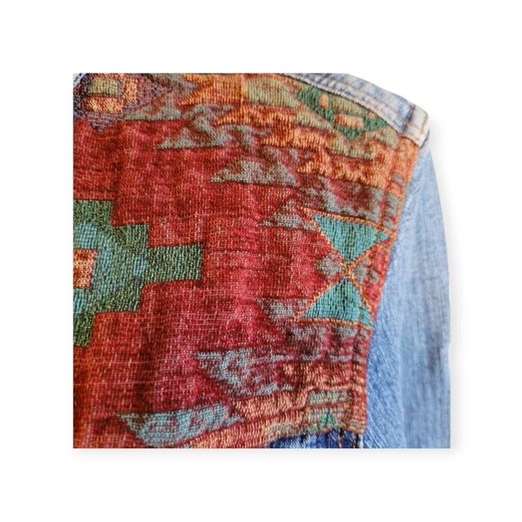 Vintage North River Southwest **Tapestry Denim Jacket** Small - Picture 8 of 13